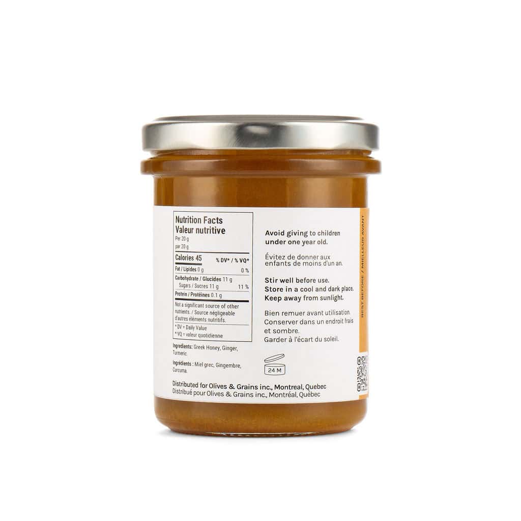 Tartinade au miel, gingembre et curcuma